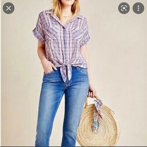 NWOT Cloth and Stone Tie-Front Blouse Size L